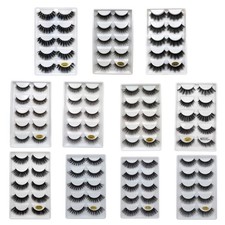 Natural Fluffy-Mink Fake Eyelashes ,Layered E...
