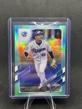 2021 Topps Chrome NPB #70 Ryuku Tsuchida RC Aqua Refractor #d  052/199 Rookie