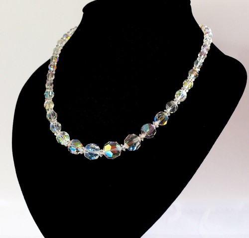 Vintage Single Strand Aurora Borealis Necklace - Picture 2 of 16