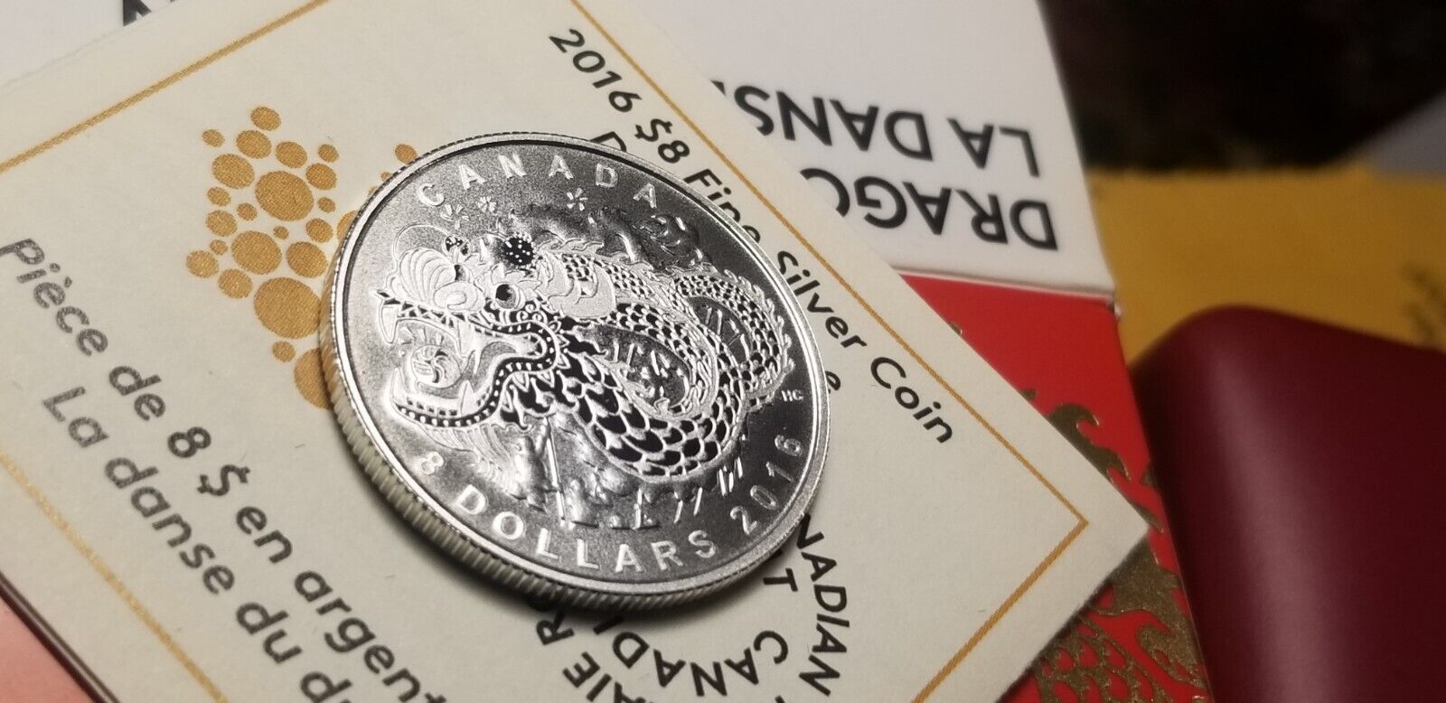 2016 Canada $8 Silver Gem Proof Coin Dragon Dance.