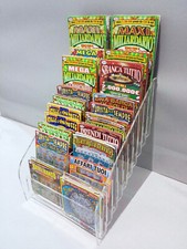 Espositore contenitore porta Gratta e Vinci da banco 20 posti 10+10 -Trasparente