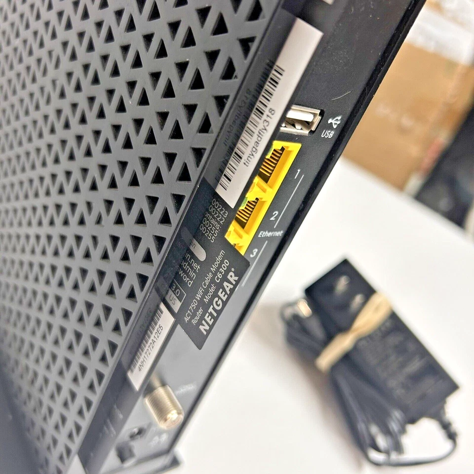 Netgear AC1750 Wi-Fi Cable Modem Router - Model C6300 w/ Original Power Supply - Image 4 of 4