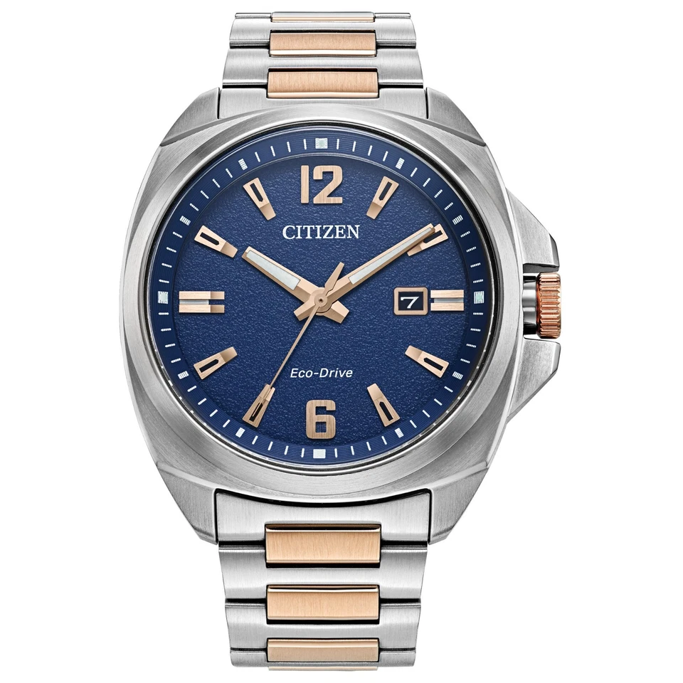 Citizen Eco-Drive Men's Endicott Calendar Sliver-Rose Gold Watch 42MM AW1726-55L