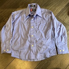 Chaps Boys Sz 6 Blue Oxford Button-Up Dress Shirt Long Sleeve Cotton Blend Blue