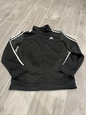 Adidas Full Zip Warm-Up Jacket Embroidered Emblem 3 Striped Boys Large 14/16