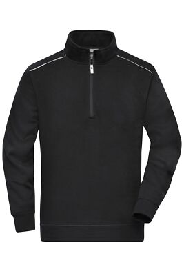 James & Nicholson Herren Workwear Half-Zip Sweatshirt Pullover Übergrößen JN895