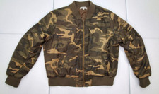CHARLOTTE RUSSE Women XL Used Lightweight Camo Green Bomber Jacket