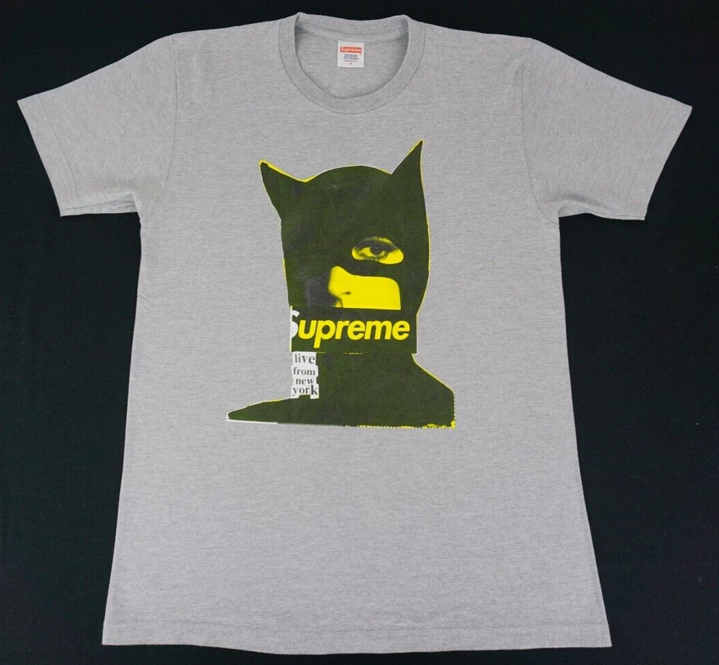 Supreme Cats Catwoman SS 2013 chemise grise étiquetée moyen street wear mode NY