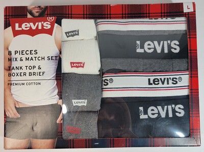 Levi's 8 Piece Mix And Match Set Tank Top And Boxer Briefs Men's L
