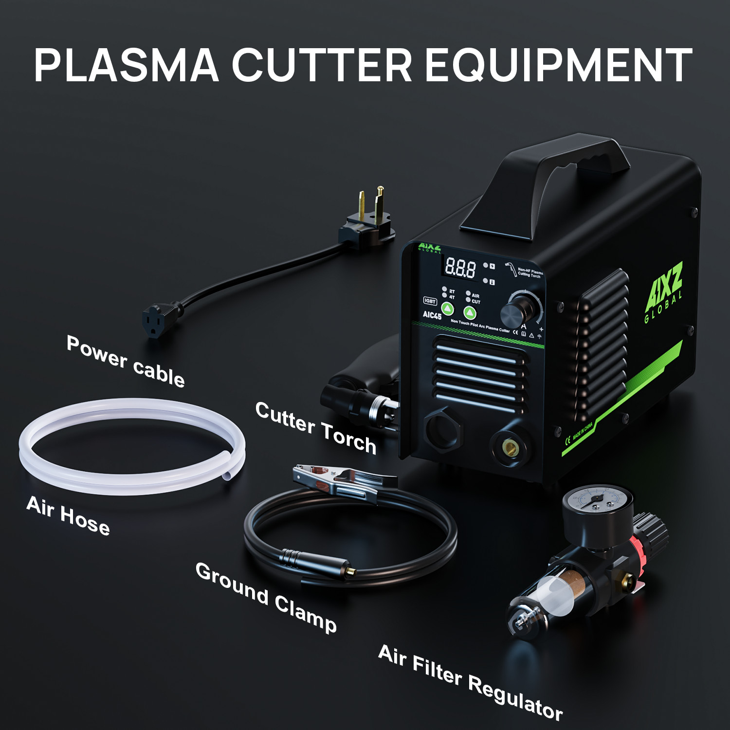 AIXZ 45 Amp Non-HF Plasma Cutter , Non-Touch Pilot Arc Cutting Machine 110/220V