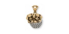 Labrador Retriever Pendant Jewelry Silver And Gold Handmade Dog Pendant LB2K-TNP