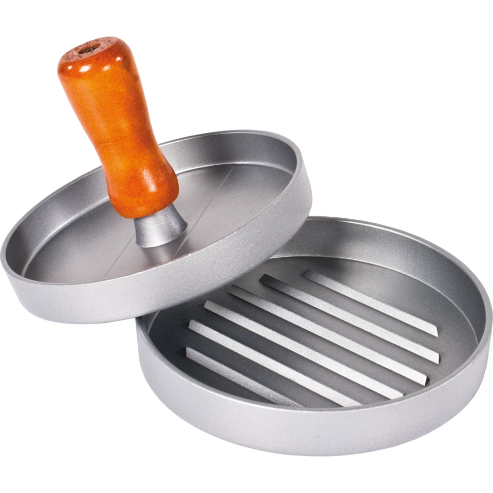 Stampo per hamburger pressa per fare hamburger in alluminio antiaderente Ø12 CM - Immagine 3 di 4