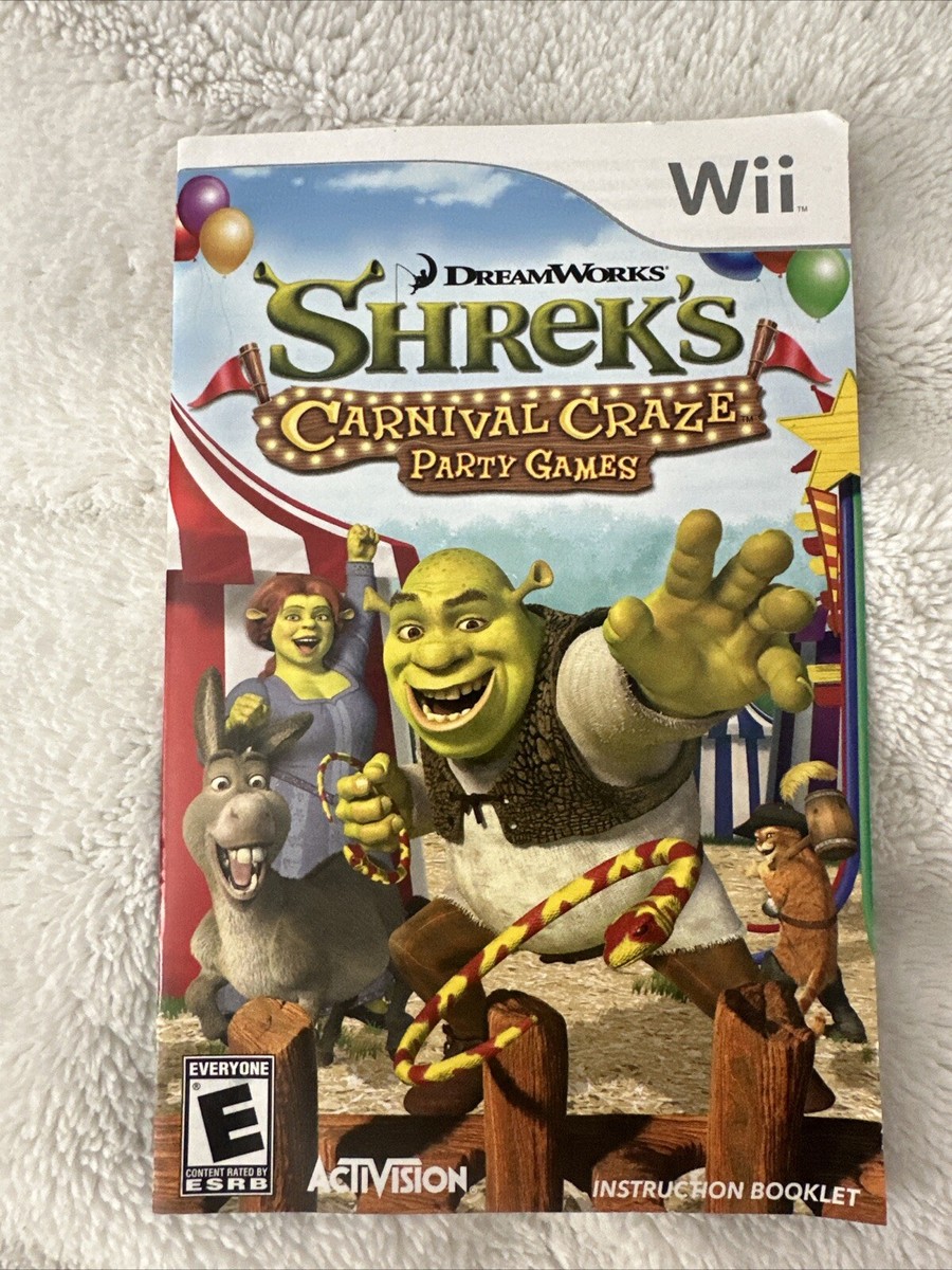 Nintendo Wii Manual Only Shreks Carnival Craze Party Games | eBay