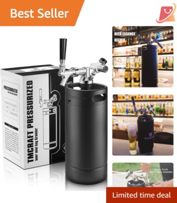 128oz Growler Tap System Stainless Steel Mini Keg Home Draft Beer Dispenser