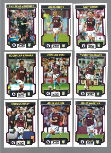 PANINI SCORE EPL 2022 ,2023,2024- ASTON VILLA -3X COMPLETE  TEAM SETS - EX
