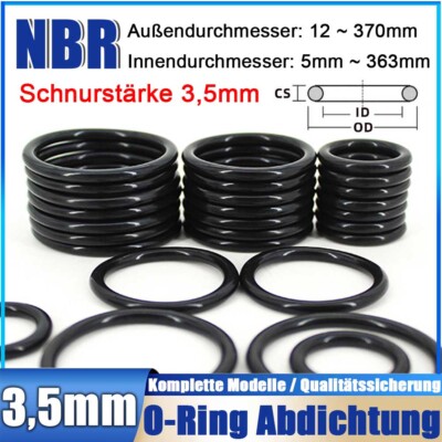 O Ring Innen Dia 5~363mm Schnurstärke 3,5mm Nitrilkautschuk NBR Dichtring 0 Ring