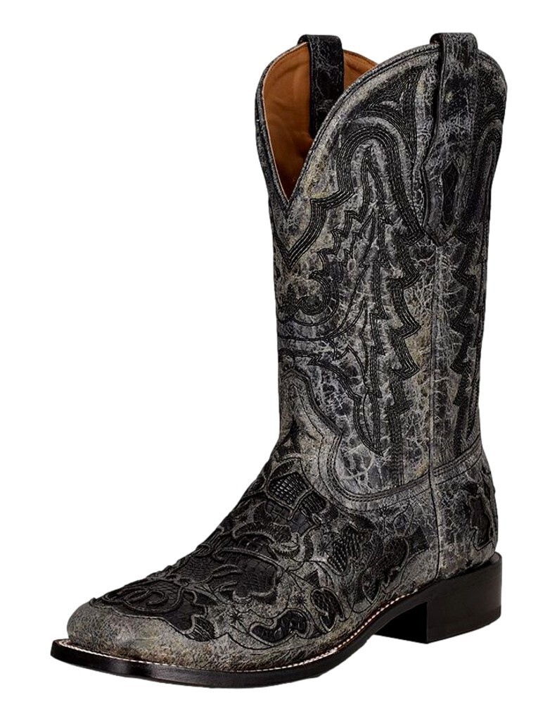 Corral Vintage C2155 Lizard Black Distressed Western Inlay Boots Men’s Size  D9 Men main image 3