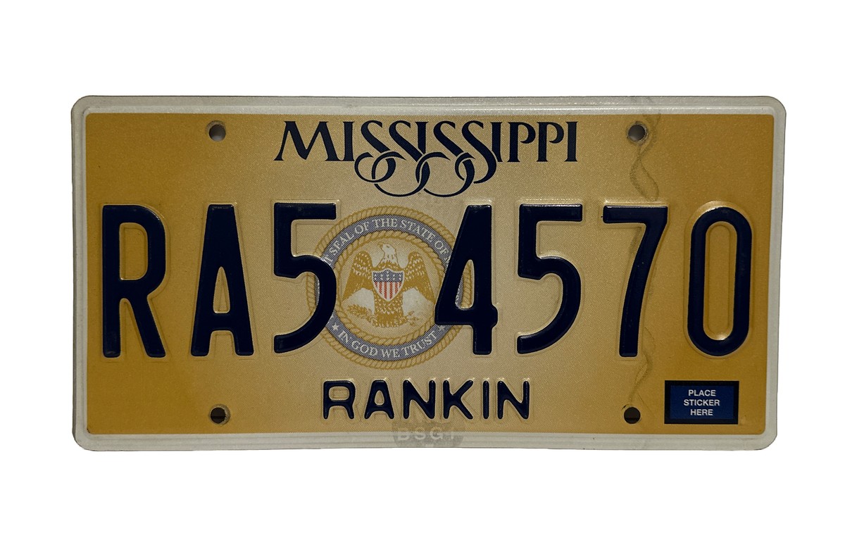 MISSISSIPPI LICENSE PLATE - RA5 4570 - RANKIN COUNTY | eBay