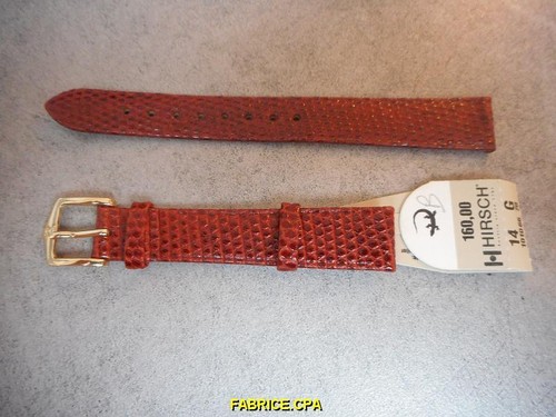 Bracelet De Montre Hirsch Lizard - Taille 14, Couleur Bordeaux, Neuf Avec étiquettes