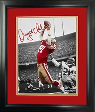 Framed Dwight Clark "The Catch" 49ers Facsimile Engraved Auto 12"x15" Photo Holo