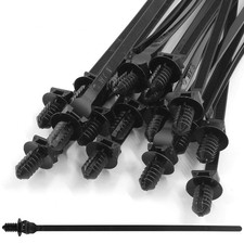Piutouyar 50 Pcs Black Nylon Push Mount Cable Zip Tie, 205mm/8.3", 