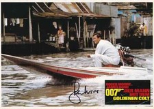 ROGER MOORE RARE SIGNED AUTOGRAPH VINTAGE LOBBY CARD  GOLDEN GUN 007 JAMES BOND