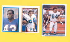 1981 & 1983 Topps ED NEWMAN Miami Dolphins 2-Card Sticker Lot