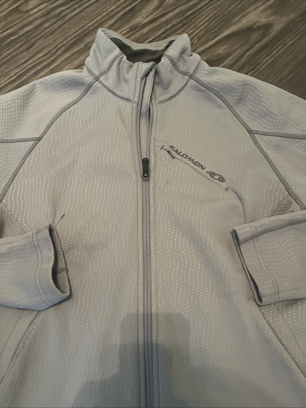 Salomon Softshell Jacket Mens  Light Gray Fleece … - image 5