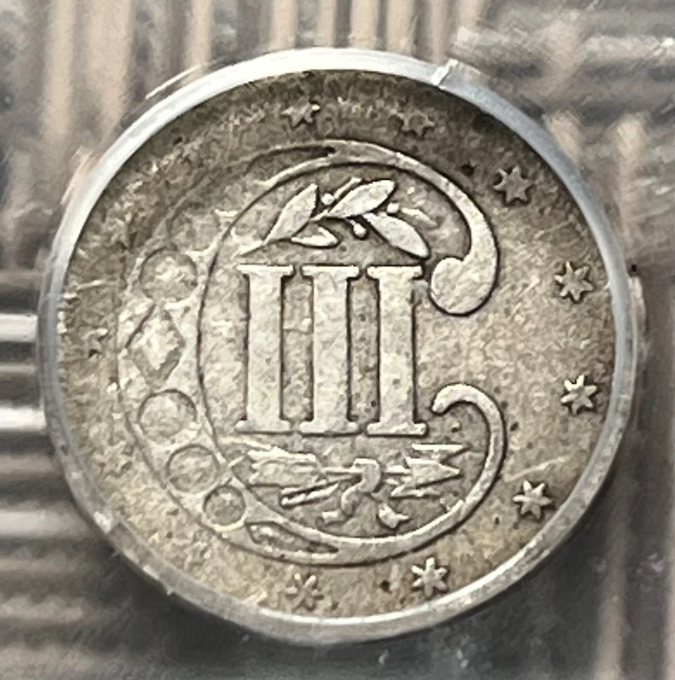 1854 silver three cent piece, ICG G6 - Image 2 of 4