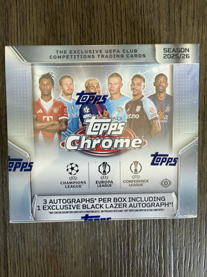 2025-26 Topps Chrome UEFA Club Competitions Sealed Jumbo Box SHIPS NOW