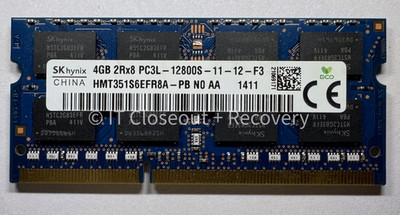 SK Hynix 4GB DDR3 SO-DIMM RAM 1600MHz PC3L-12800S 204-Pin Used Memory Module