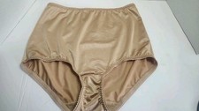 XL Vanity Fair Satin Stretch 2nd Skin Women's Panties Briefs Tan Gold