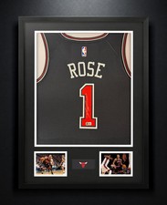 Derrick Rose Signed Chicago Bulls Nike Jersey Framed Beckett COA Auto Display