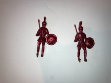 Thomas Toys 1950 s Roman Chariot Play Set 2 Red Plastic Soldiers