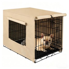 Dog Crate Cover with Mesh Window, Double Door Waterproof Pet Kennel Cover, Du...