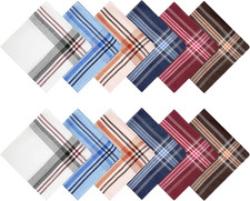 12 Pack Men'S Handkerchiefs Classic Handkerchiefs for Men Pocket Square Assorted