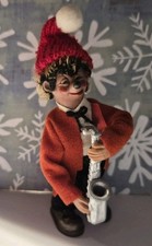 Vintage Mecki Peter Figuren 4"Hedgehog Playing Saxophone Figurine Steiff