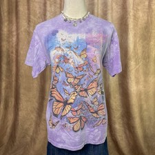 The Mountain Butterfly T-Shirt Monarch Purple Tie Dye Graphic Print Fairycore