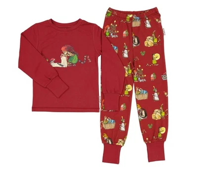 Geggamoja Kinder-Pyjama Petterson & Findus Rot – Weihnachten
