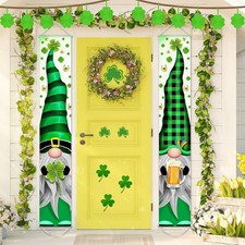 2 Pieces St. Patrick's Day Banner Decorations Green Irish Gnome Welcome