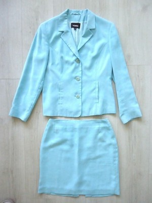 Hingucker YORN Zweiteiler: Blazer + Rock, 38, türkis, ideal f. Capsule Wardrobe