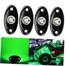 4 Pods LED Rock Lights, Waterproof LED Neon Underglow Light for Car Green