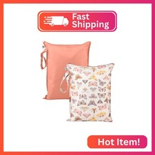 Tiny Twinkle Mess Proof Wet Bags  2-Pack Reusable Waterproof Wet Bags for Swims