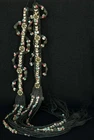 KYRA MINT-Ancient MOORISH Hair ADORNMENT-Natural Hair, Glass/Metal Beads-1970'