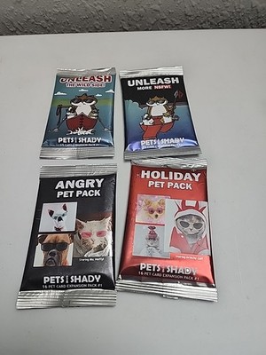 Pets Gone Shady Expansion Packs (4) Angry Pet Pack Holiday Pack Sealed
