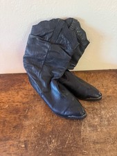 Vintage Zodiac Women s size: 7 Leather Croc Slouch Cowboy Boots Plated Heel Tip