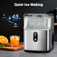 Nugget Ice Maker Countertop Ready in 6 Mins, 35lbs/24H Auto-Cleaning for Camping