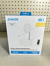Anker 2-in-1 Wireless Charger Stand Qi2 Certified 15W MagSafe Compatible Station