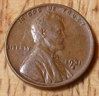 Lincoln Wheat Cent 1931 S VF/XF  Key Date #6