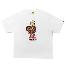 *A BATHNIG APE Men's BAPE X WWE CODY RHODES BABY MILO RELAXED FIT TEE 2L73110921